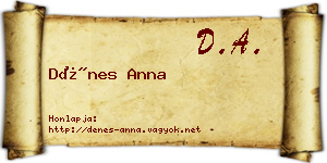Dénes Anna névjegykártya