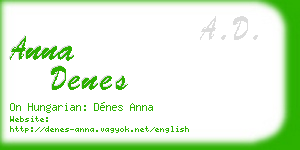 anna denes business card